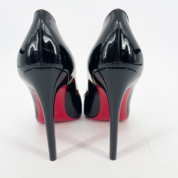 Christian Louboutin Pigalle Black Patent Leather Pointed Toe Heels Pumps EU 41 - Picture 8 of 12